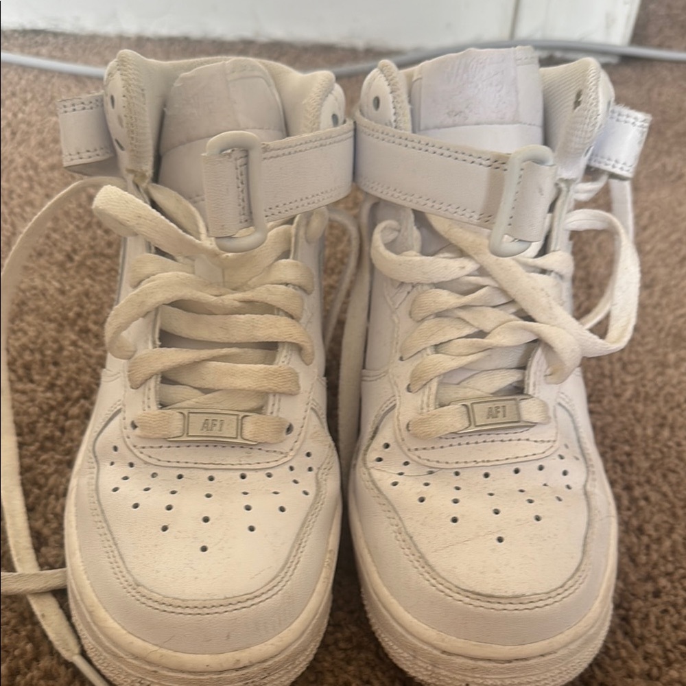 Kids White High-Top Sneakers